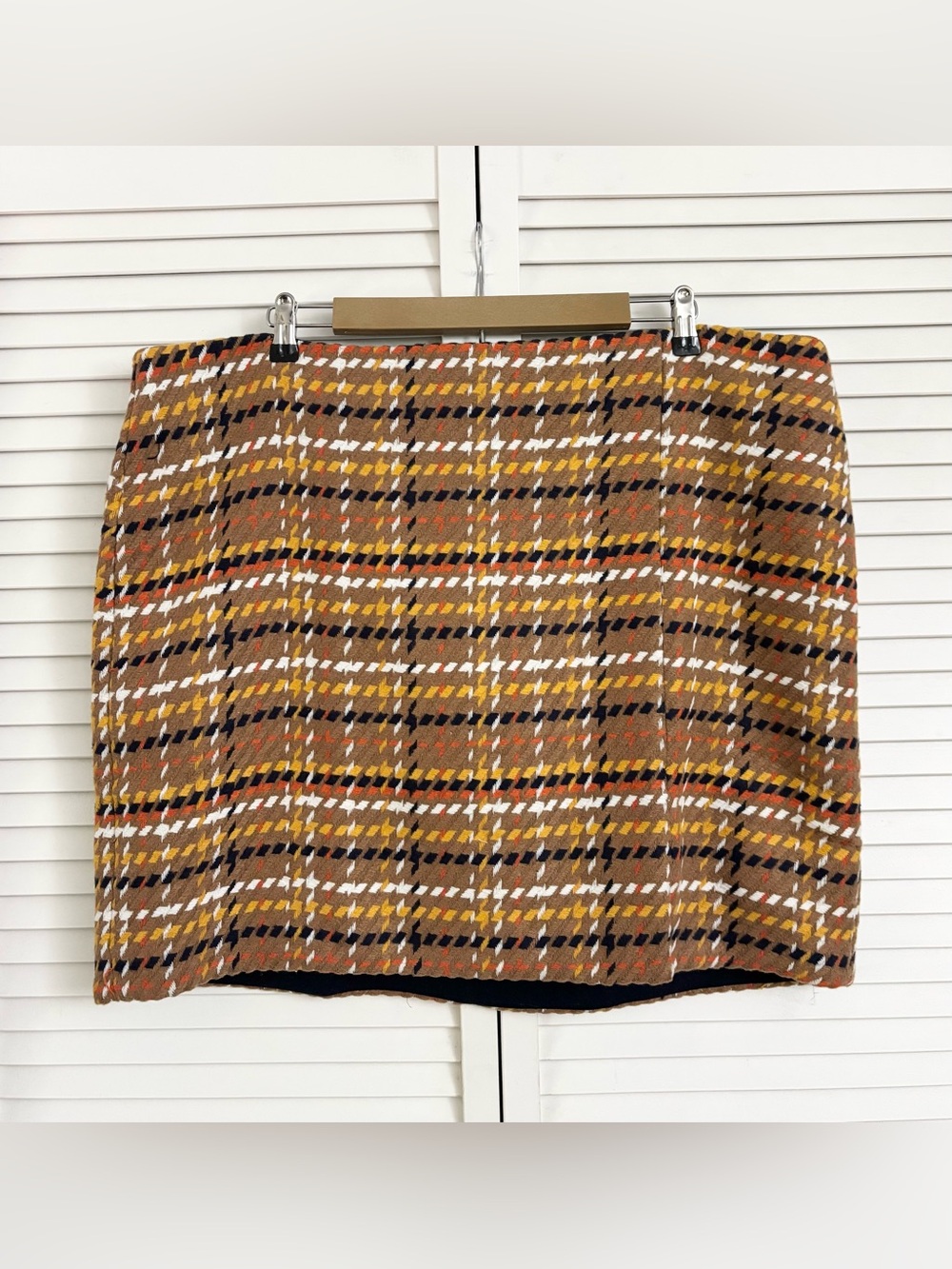 Skies Are Blue Women’s Retro Plaid Tweed Mini Skirt, Size: 2X, NWT